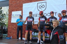 Ronde van Oost-Vlaanderen voor beloften, 4de rit vertrek in Driespoort Shopping Deinze op 20 augustus 2016’ 