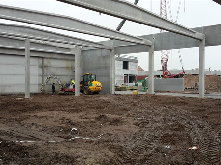 Ook voor gebouw E gaan de werken vooruit