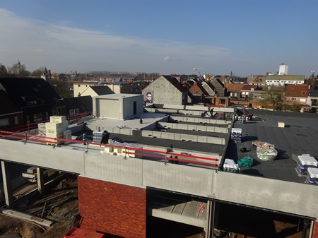 Zicht op dak Albert Heijn 