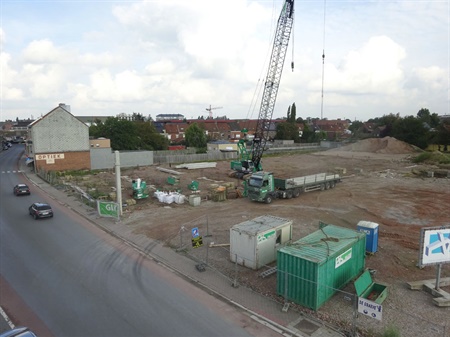 Plaatsing van de eerste paal